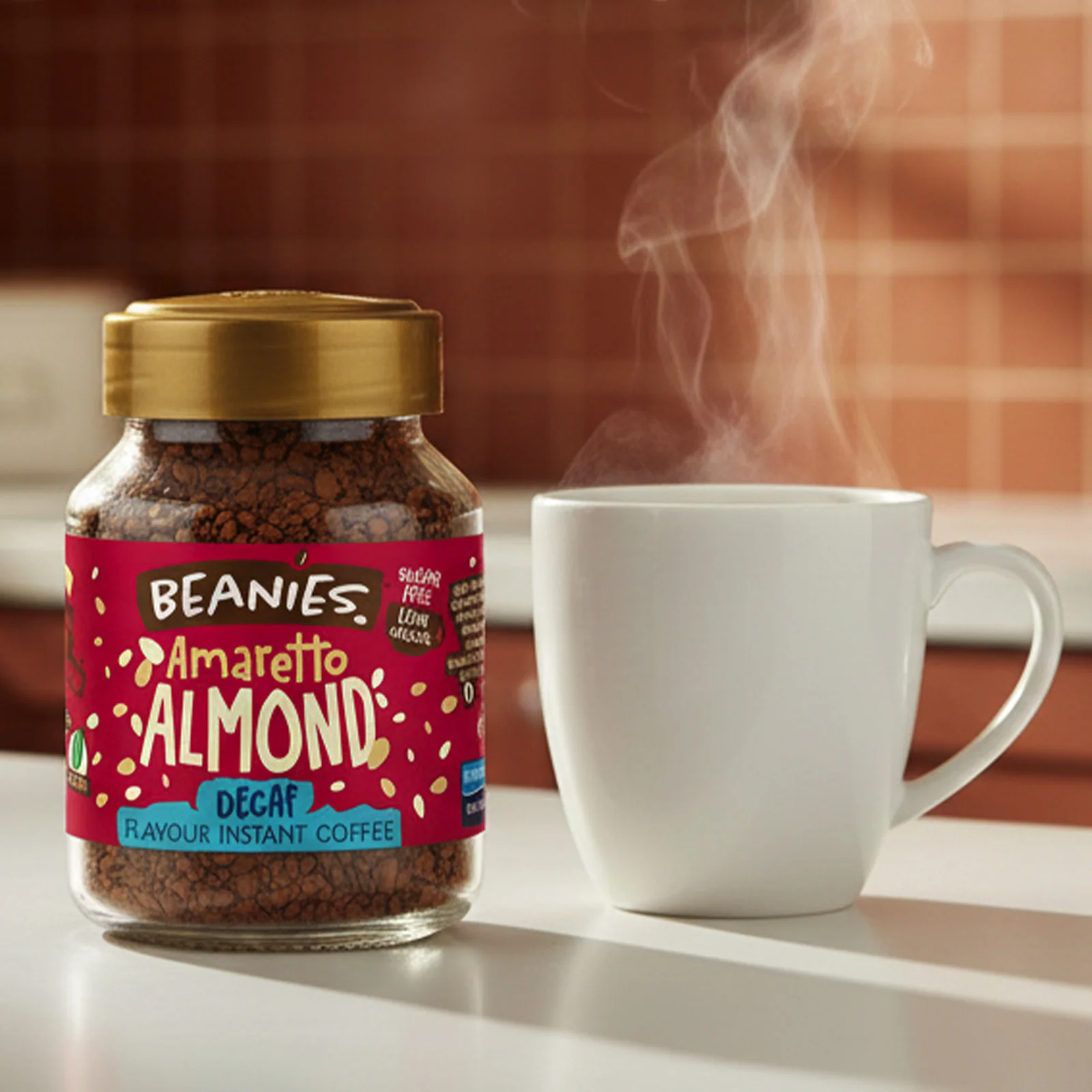 Beanies Amaretto Almond Decaf Flavoured Instant Coffee 50g - Image 3