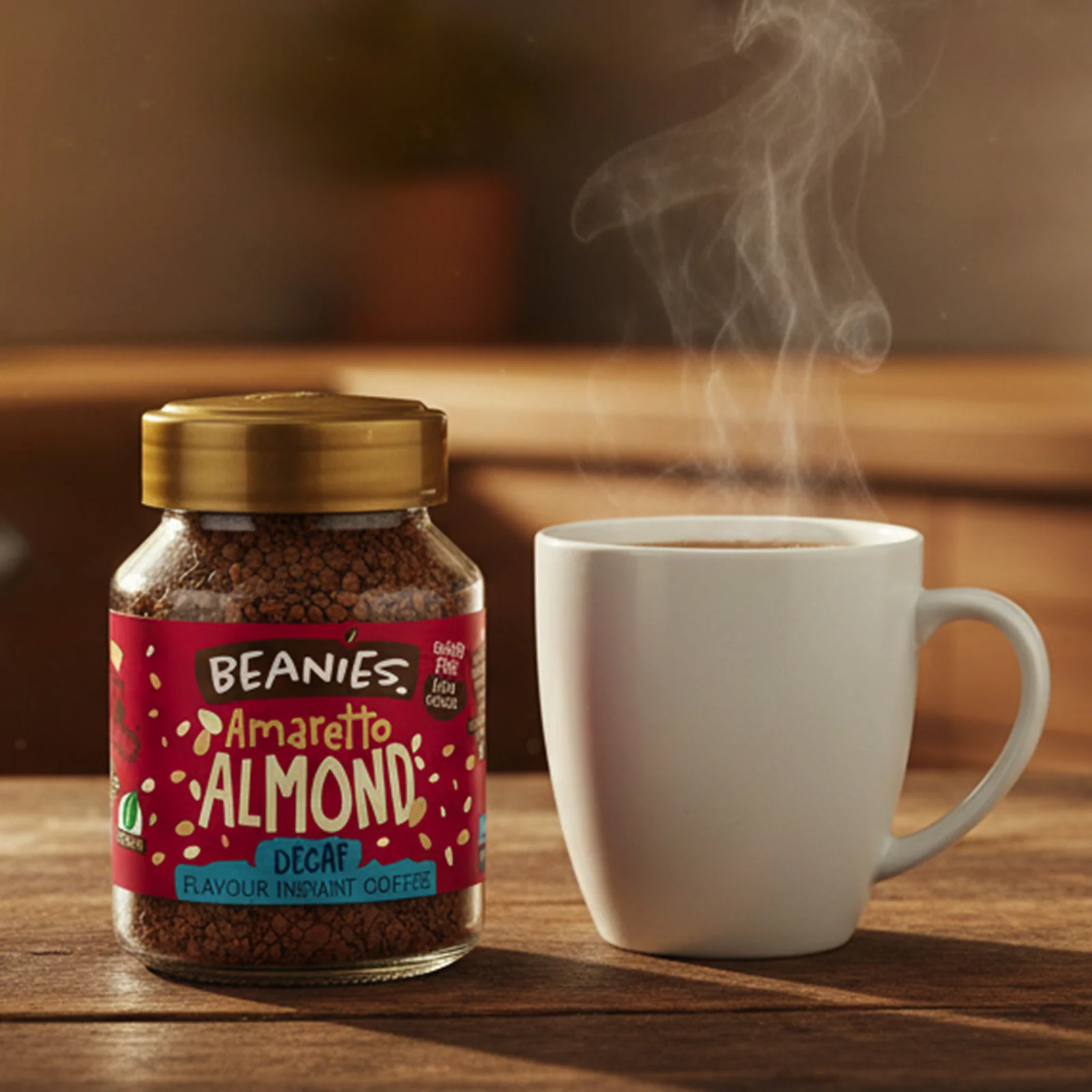 Beanies Amaretto Almond Decaf Flavoured Instant Coffee 50g - Image 4