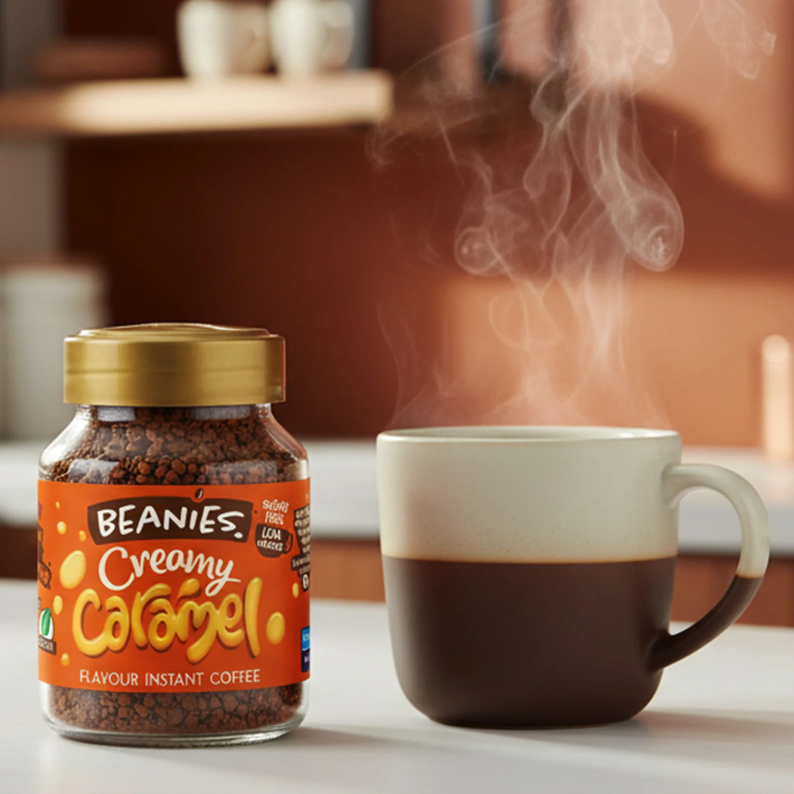 Beanies Creamy Caramel Flavoured Instant Coffee 50g - Image 3