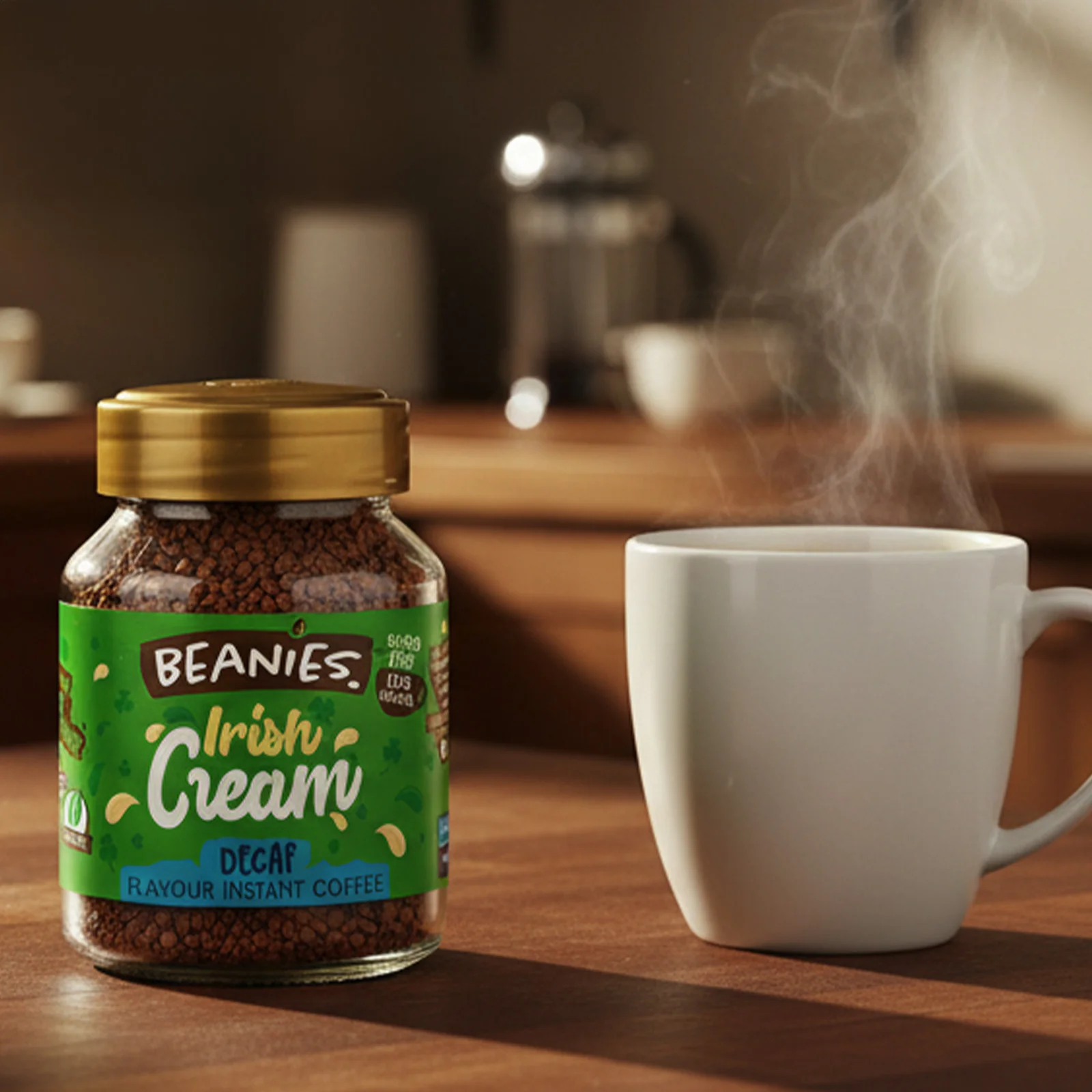 Beanies Irish Cream Decaf Flavoured Instant Coffee 50g - Image 3