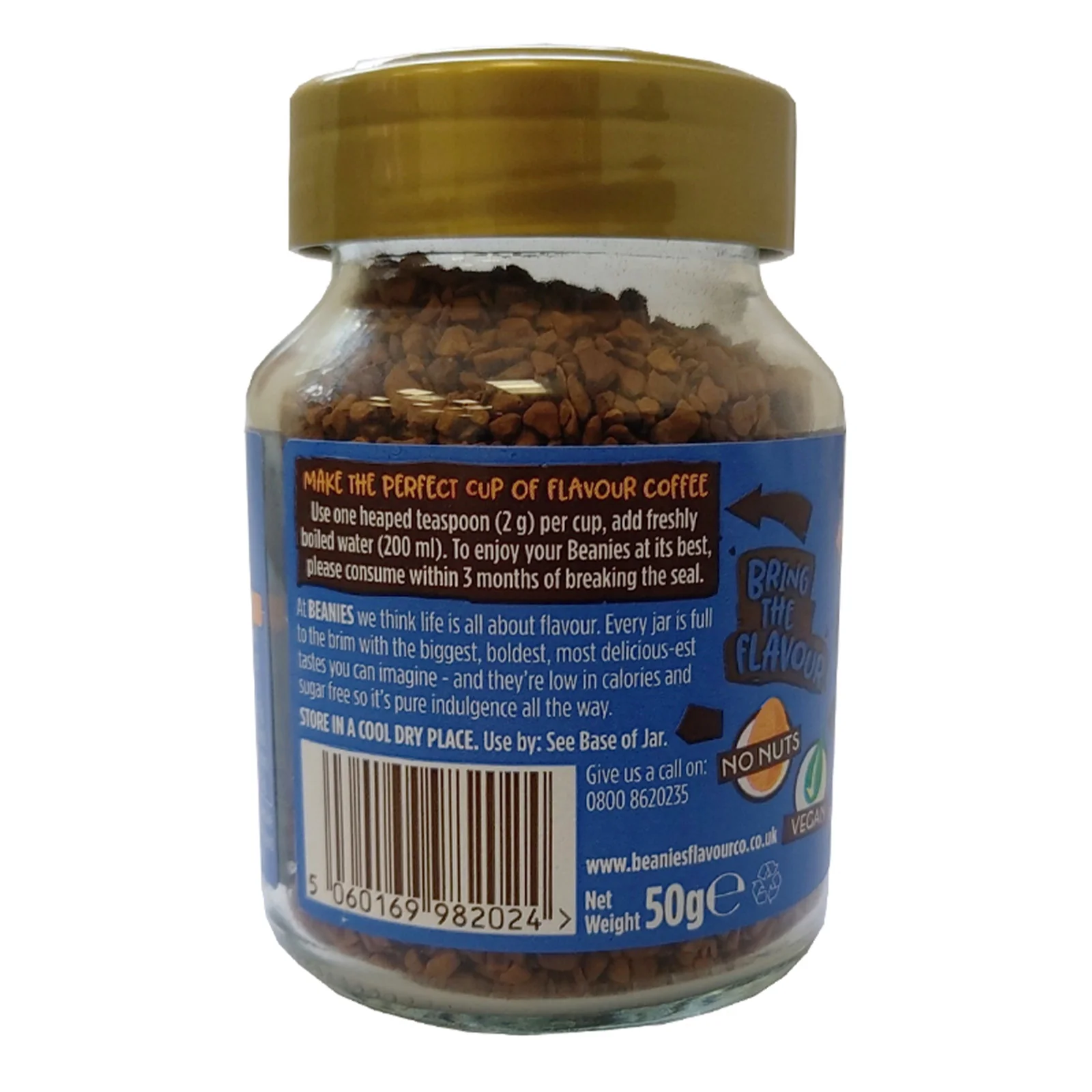 Beanies Nutty Hazelnut Flavoured Instant Coffee 50g - Image 3