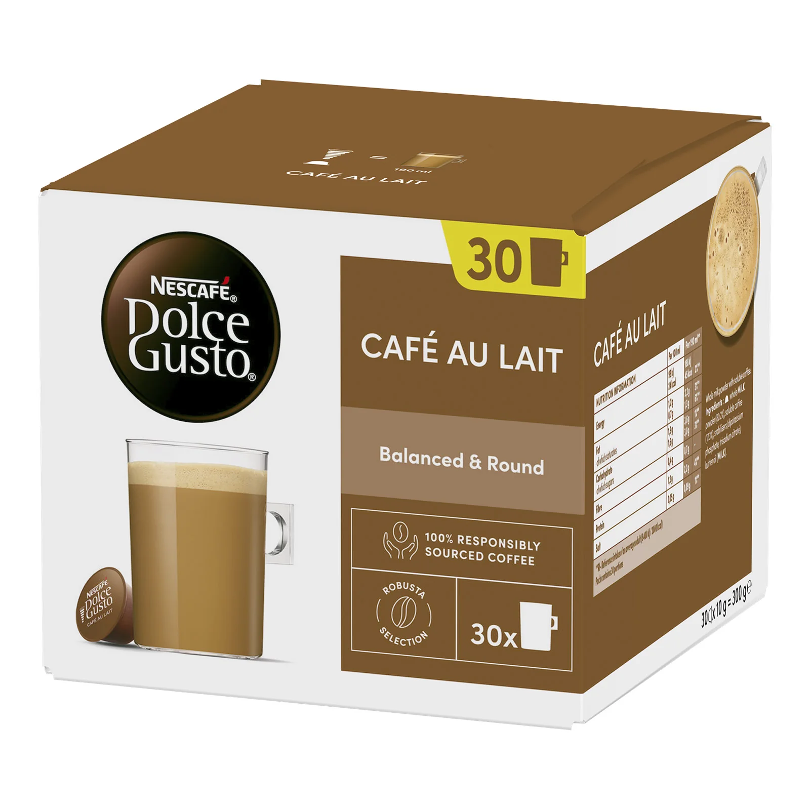 Dolce Gusto Cafe Au Lait x30 Coffee Pods - Image 2