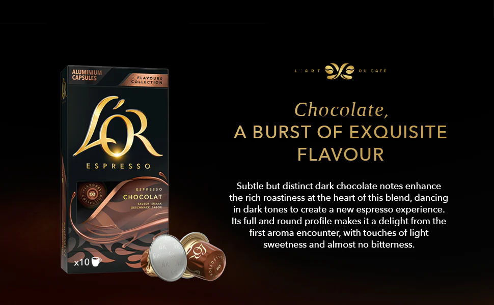 L'OR Espresso Chocolate Flavour Coffee Capsules x10 Nespresso Compatible - Image 7