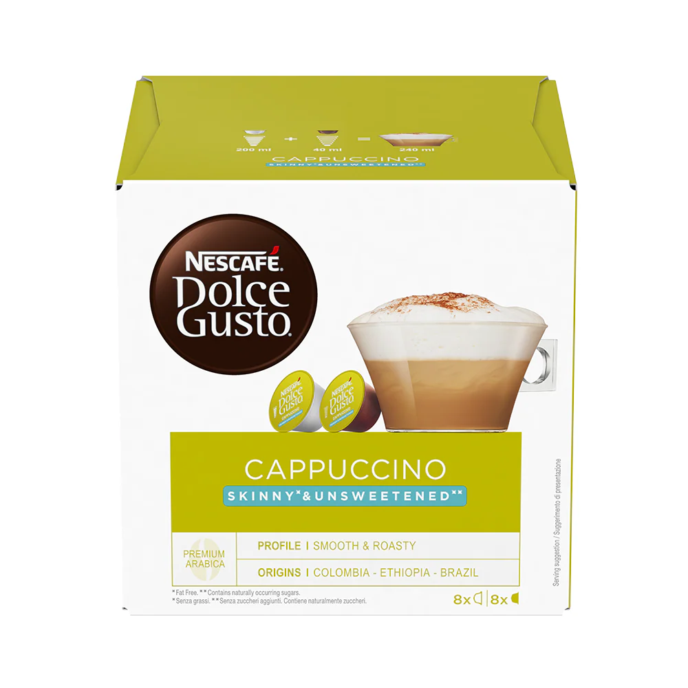 Nescafé Dolce Gusto Cappuccino Skinny Unsweetened Coffee Pods - Case - Image 2