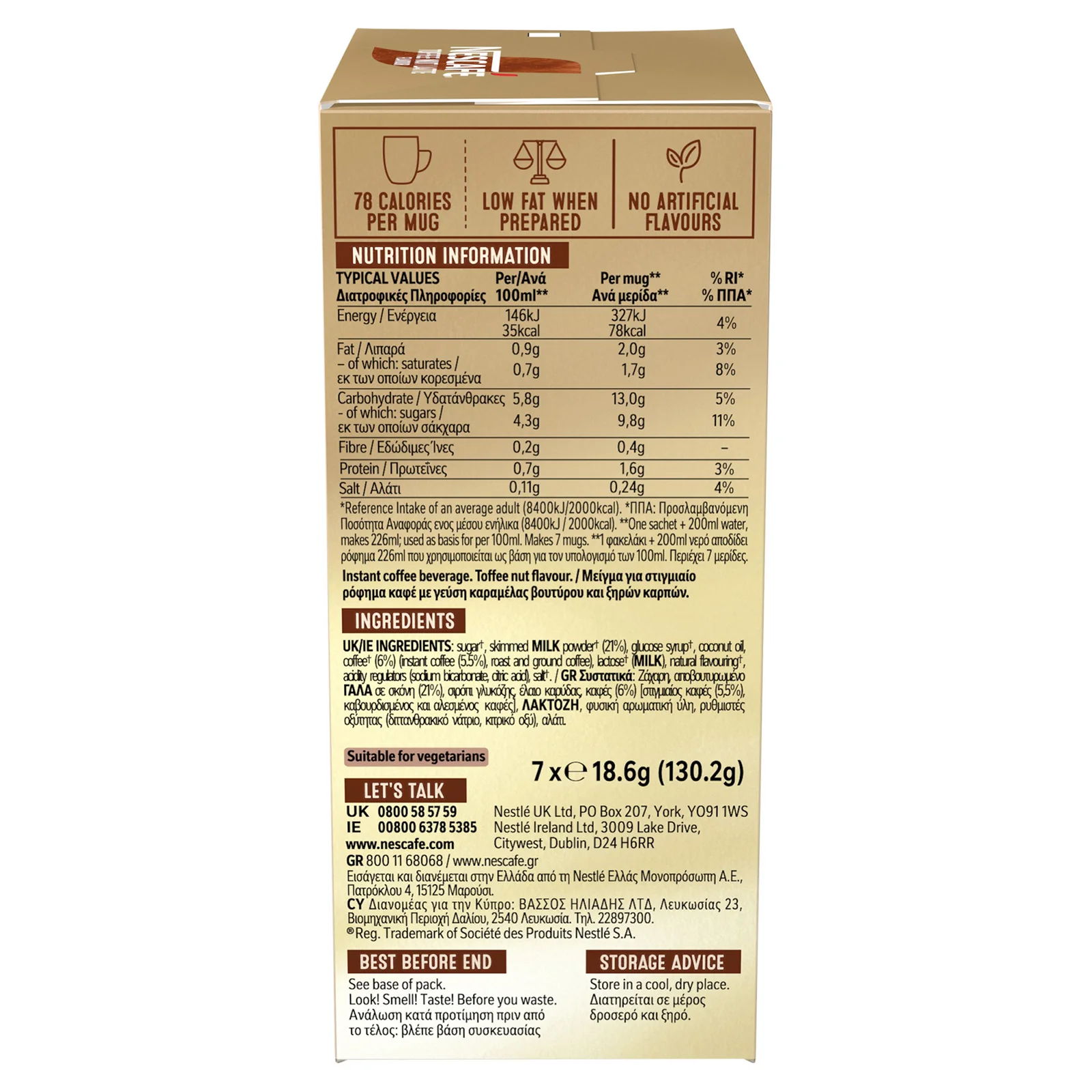 Nescafe Toffee Nut Latte Instant Coffee 7 Sachet Pack - Image 4