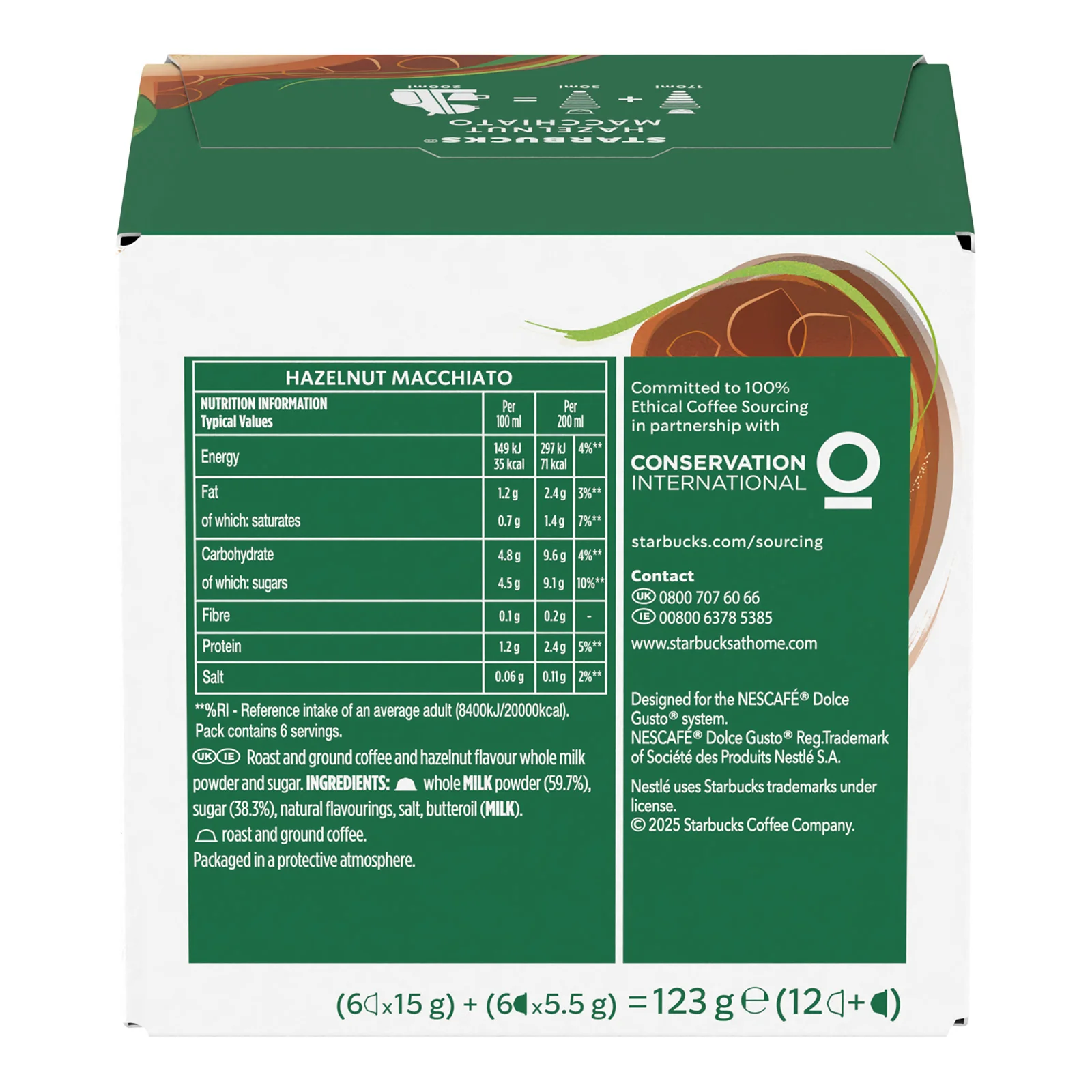 Starbucks Dolce Gusto Hazelnut Latte Macchiato Coffee Pods - Image 7