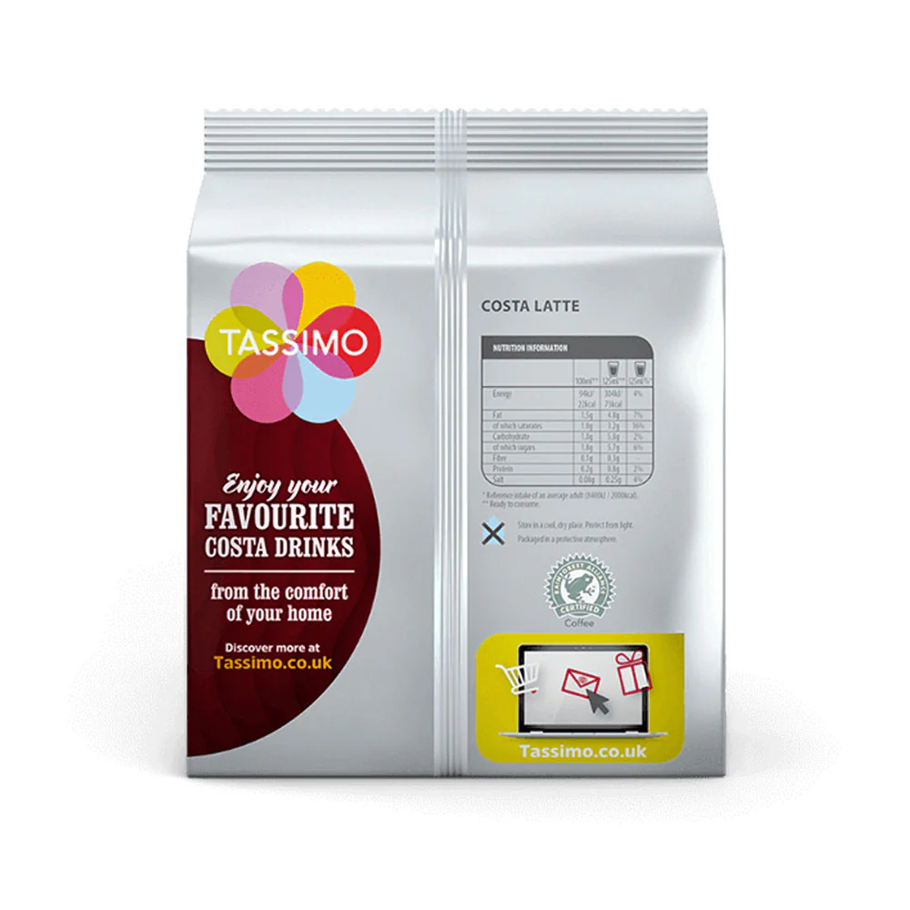 Tassimo Costa Latte Coffee Pods - Image 4