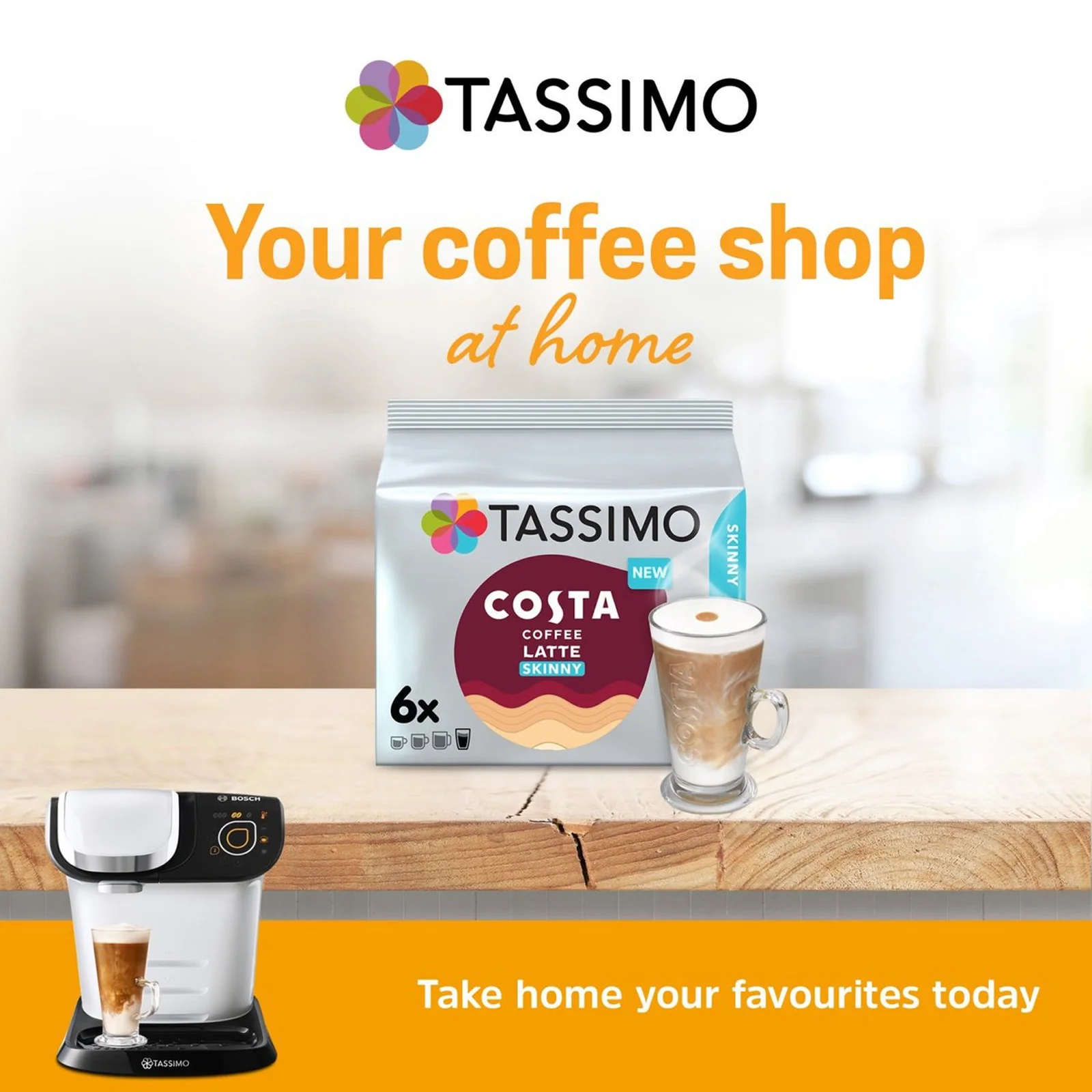 Tassimo Costa Skinny Latte Coffee Pods - Image 5